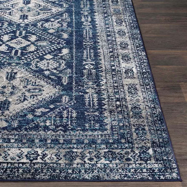 Artistic Weavers Desta Vintage Oriental Area Rug67 SquareBlueWhite10 x 14 Navy