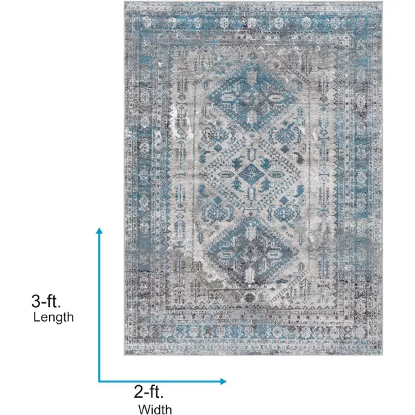 Artistic Weavers Desta Vintage Oriental Area Rug67 SquareBlueWhite2 x 3 BlueGrey