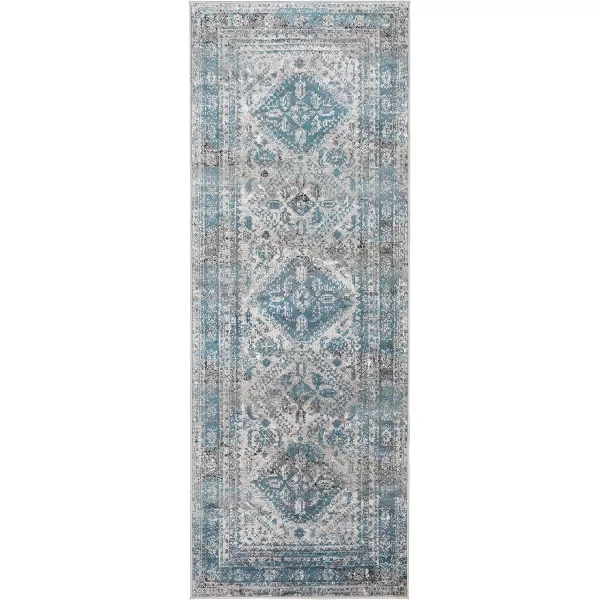 Artistic Weavers Desta Vintage Oriental Area Rug67 SquareBlueWhite27 x 10 BlueGrey