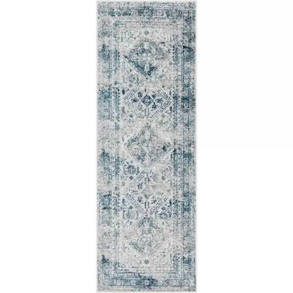 Artistic Weavers Desta Vintage Oriental Area Rug67 SquareBlueWhite27 x 10 BlueWhite