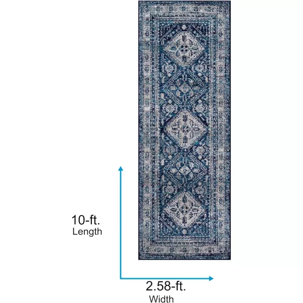 Artistic Weavers Desta Vintage Oriental Area Rug67 SquareBlueWhite27 x 10 Navy