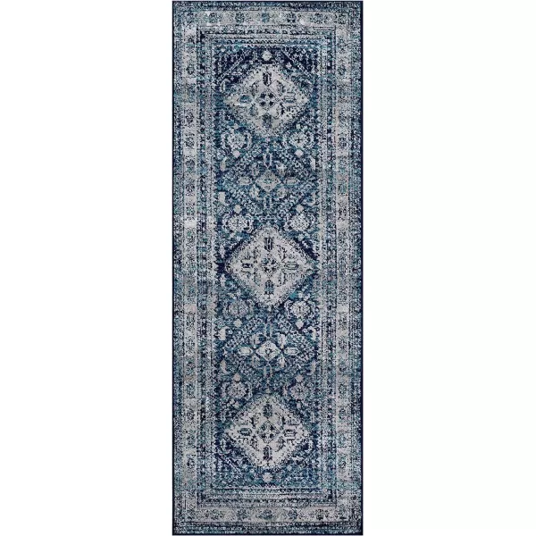 Artistic Weavers Desta Vintage Oriental Area Rug67 SquareBlueWhite27 x 10 Navy