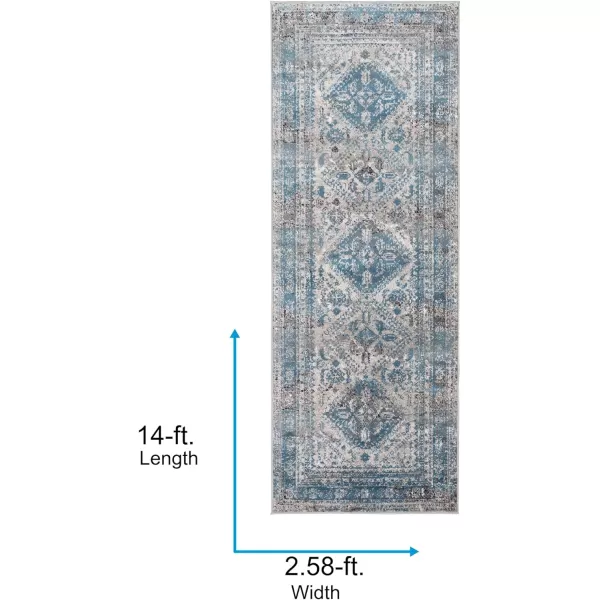 Artistic Weavers Desta Vintage Oriental Area Rug67 SquareBlueWhite27 x 14 BlueGrey