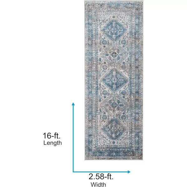 Artistic Weavers Desta Vintage Oriental Area Rug67 SquareBlueWhite27 x 16 BlueGrey