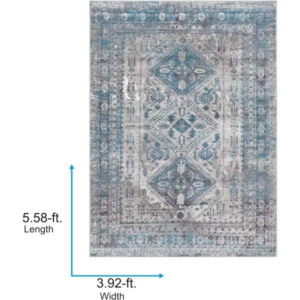 Artistic Weavers Desta Vintage Oriental Area Rug67 SquareBlueWhite311 x 57 BlueGrey