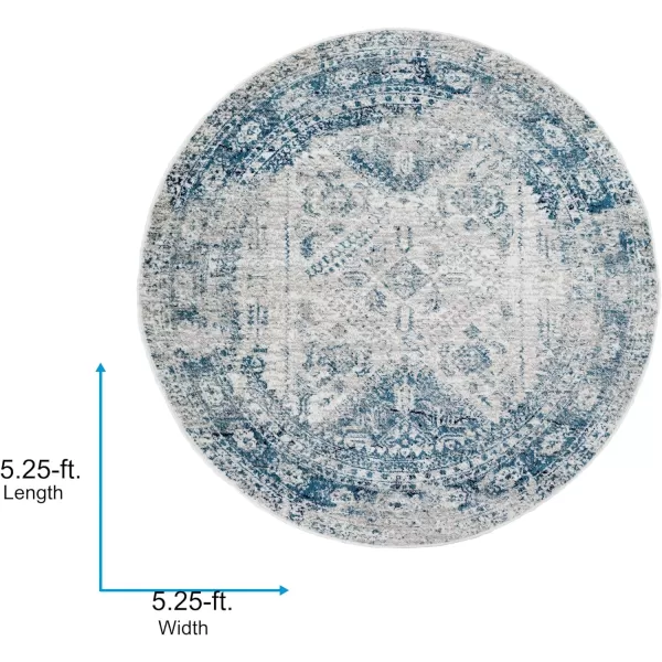 Artistic Weavers Desta Vintage Oriental Area Rug67 SquareBlueWhite53 Round BlueWhite