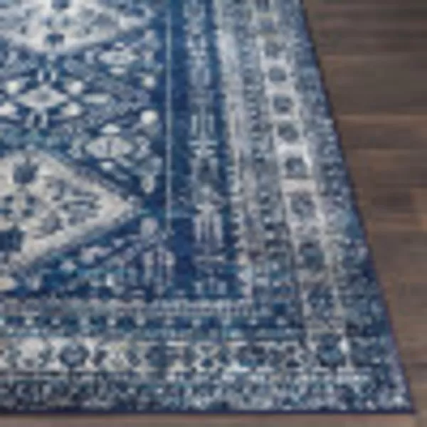 Artistic Weavers Desta Vintage Oriental Area Rug67 SquareBlueWhite53 Round Navy