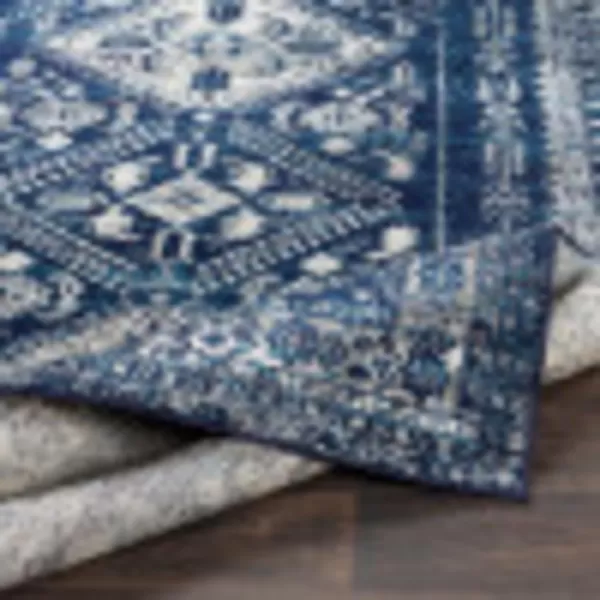 Artistic Weavers Desta Vintage Oriental Area Rug67 SquareBlueWhite53 Round Navy