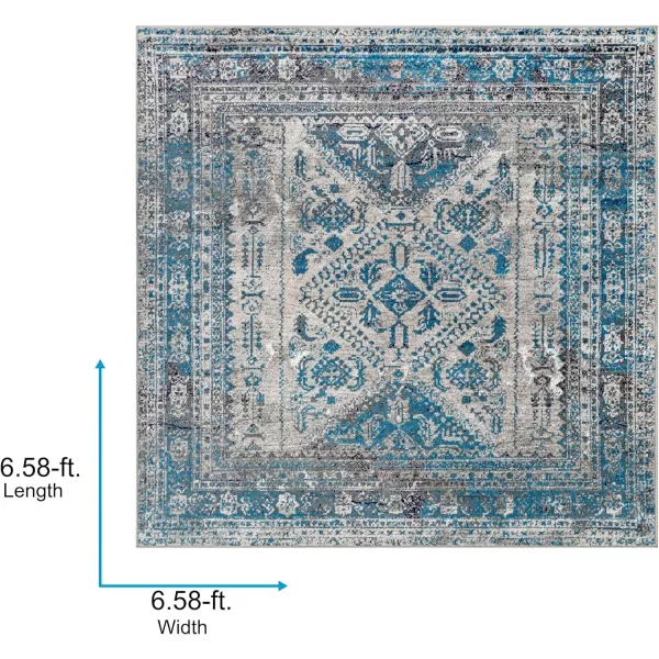 Artistic Weavers Desta Vintage Oriental Area Rug67 SquareBlueWhite67 Square BlueGrey