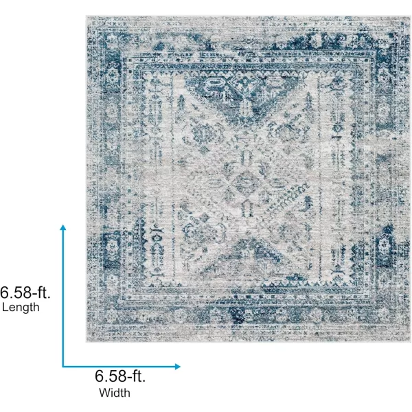 Artistic Weavers Desta Vintage Oriental Area Rug67 SquareBlueWhite67 Square BlueWhite