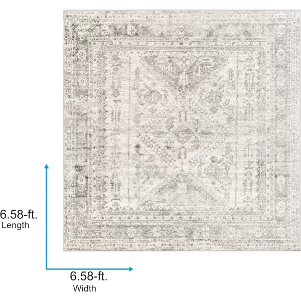 Artistic Weavers Desta Vintage Oriental Area Rug67 SquareBlueWhite67 Square Charcoal