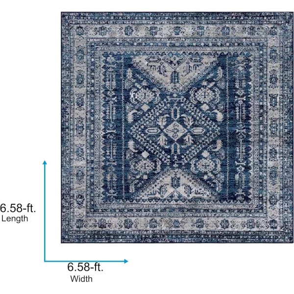 Artistic Weavers Desta Vintage Oriental Area Rug67 SquareBlueWhite67 Square Navy