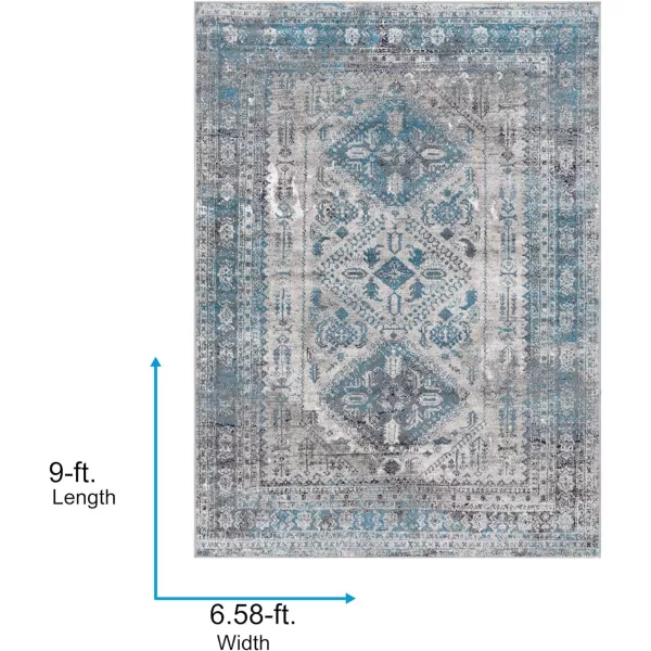 Artistic Weavers Desta Vintage Oriental Area Rug67 SquareBlueWhite67 x 9 BlueGrey