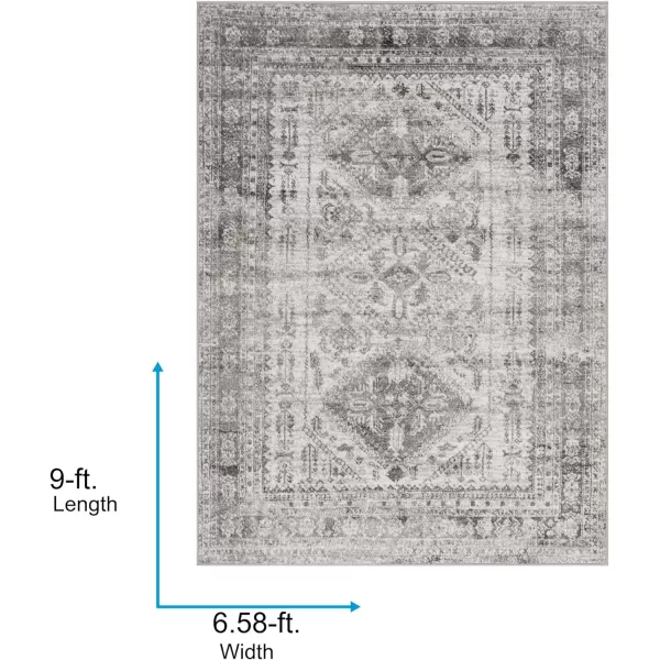 Artistic Weavers Desta Vintage Oriental Area Rug67 SquareBlueWhite67 x 9 Charcoal