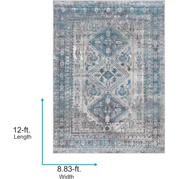 Artistic Weavers Desta Vintage Oriental Area Rug67 SquareBlueWhite810 x 12 BlueGrey