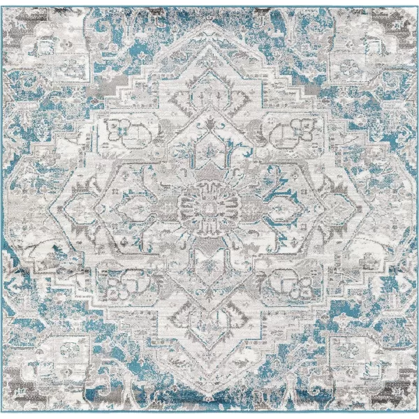 Artistic Weavers Eiluned Vintage Medallion Area Rug 53 Square Sky BlueArtistic Weavers Eiluned Vintage Medallion Area Rug 53 Square Sky Blue