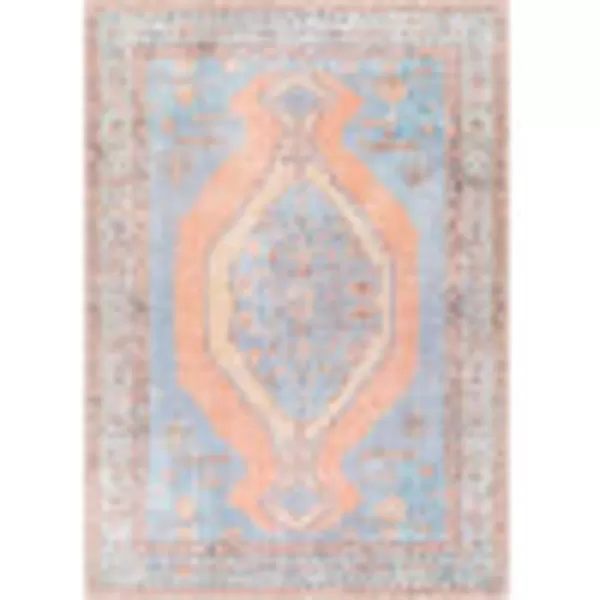 Artistic Weavers Elisa Vintage Medallion Area Rug 53 x 73 PeachAquaArtistic Weavers Elisa Vintage Medallion Area Rug 53 x 73 PeachAqua