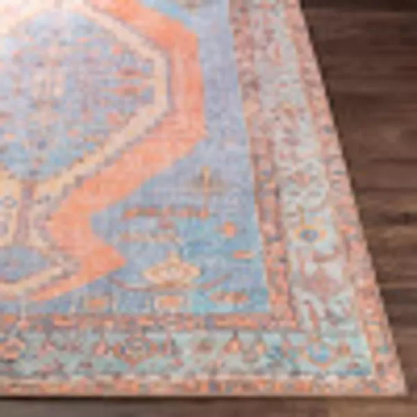 Artistic Weavers Elisa Vintage Medallion Area Rug 53 x 73 PeachAquaArtistic Weavers Elisa Vintage Medallion Area Rug 53 x 73 PeachAqua