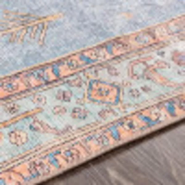 Artistic Weavers Elisa Vintage Medallion Area Rug 53 x 73 PeachAquaArtistic Weavers Elisa Vintage Medallion Area Rug 53 x 73 PeachAqua