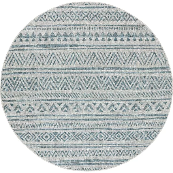 Artistic Weavers Esperanza Outdoor Area Rug67 SquareBlueWhite53 Round Teal