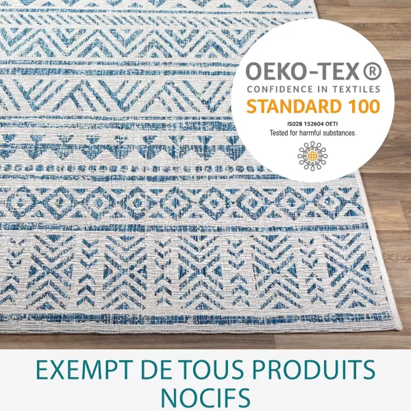 Artistic Weavers Esperanza Outdoor Area Rug67 SquareBlueWhite53 x 77 BlueWhite