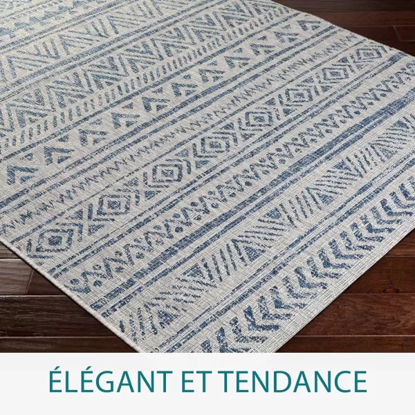 Artistic Weavers Esperanza Outdoor Area Rug67 SquareBlueWhite53 x 77 Denim