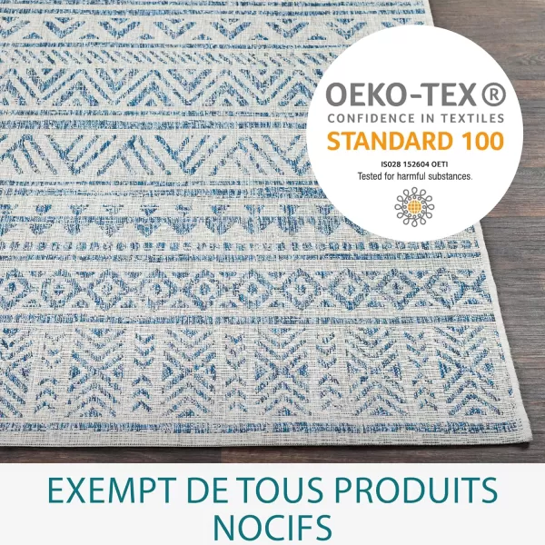 Artistic Weavers Esperanza Outdoor Area Rug67 SquareBlueWhite53 x 77 Denim