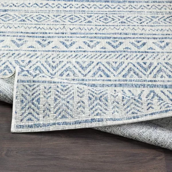 Artistic Weavers Esperanza Outdoor Area Rug67 SquareBlueWhite53 x 77 Denim