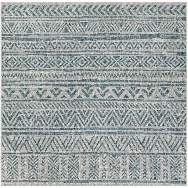 Artistic Weavers Esperanza Outdoor Area Rug67 SquareBlueWhite710 Square Teal