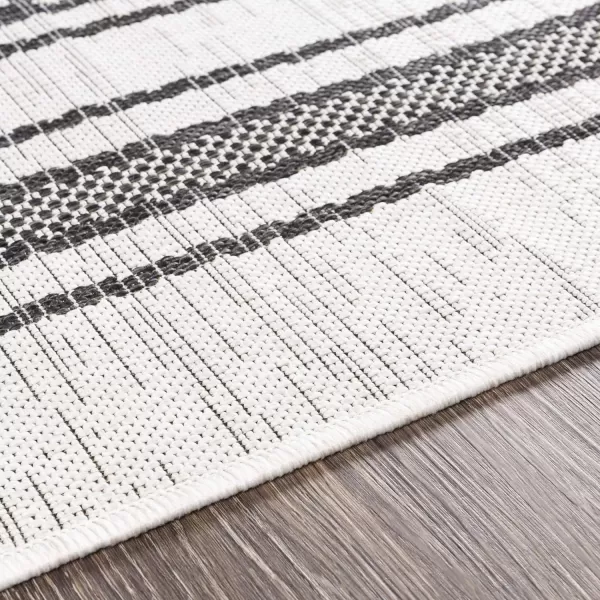 Artistic Weavers Esperanza Striped Outdoor Area RugBlackWhite 27 x 10