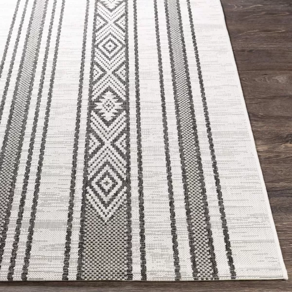 Artistic Weavers Esperanza Striped Outdoor Area RugBlackWhite 27 x 10