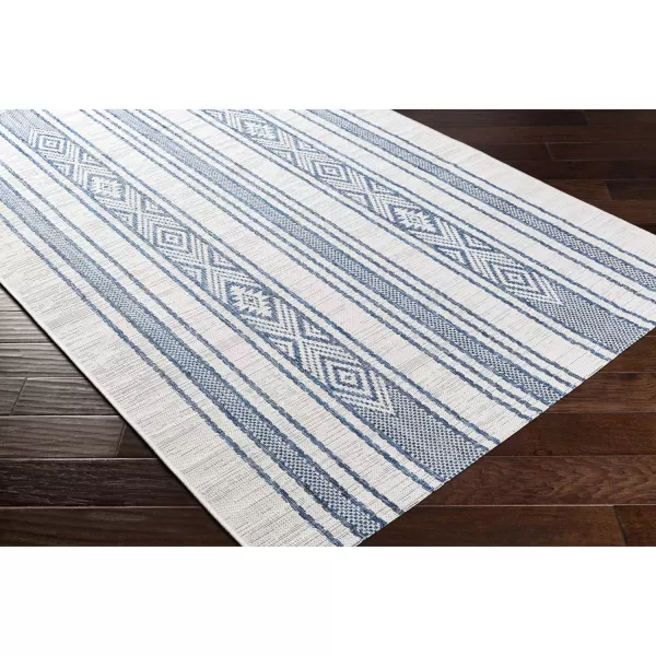 Artistic Weavers Esperanza Striped Outdoor Area RugBright BlueWhite 27 x 10