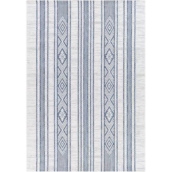 Artistic Weavers Esperanza Striped Outdoor Area RugBright BlueWhite 27 x 10