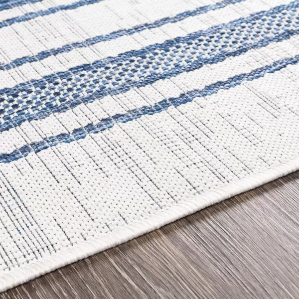 Artistic Weavers Esperanza Striped Outdoor Area RugBright BlueWhite 27 x 10