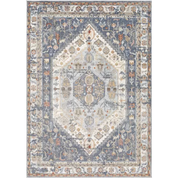 Artistic Weavers Gohar Vintage Medallion Area Rug 53 x 7 DenimBrown53 x 7 DenimCream