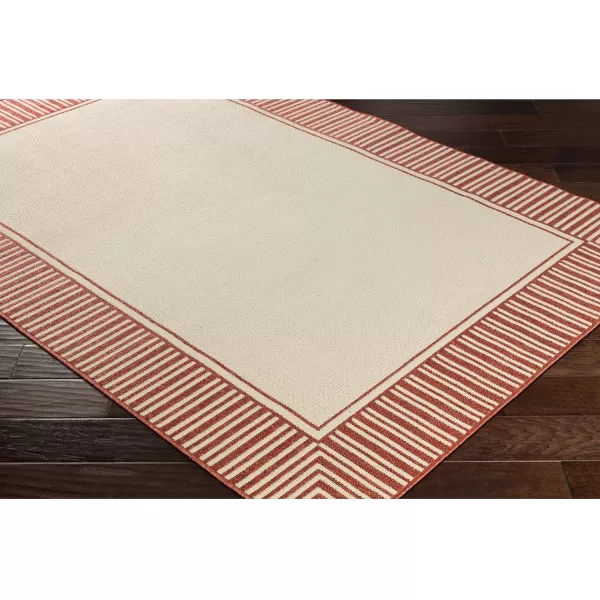 Artistic Weavers Hampshire Solid Border Outdoor Area Rug 73 Square Taupe25 x 1110 Burnt Orange