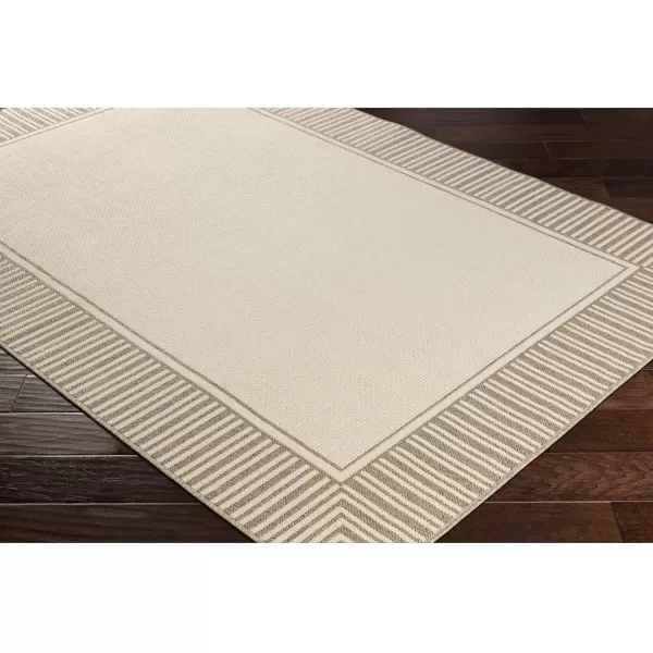 Artistic Weavers Hampshire Solid Border Outdoor Area Rug 73 Square Taupe25 x 1110 CamelCream