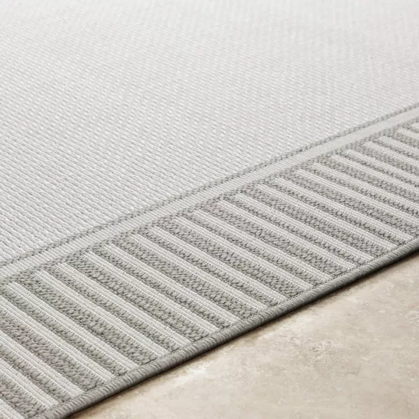 Artistic Weavers Hampshire Solid Border Outdoor Area Rug 73 Square Taupe25 x 1110 TaupeWhite