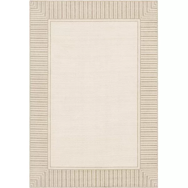 Artistic Weavers Hampshire Solid Border Outdoor Area Rug 73 Square Taupe25 x 45 CamelCream