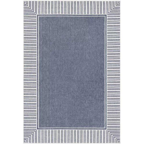 Artistic Weavers Hampshire Solid Border Outdoor Area Rug 73 Square Taupe25 x 45 Denim