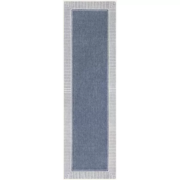 Artistic Weavers Hampshire Solid Border Outdoor Area Rug 73 Square Taupe25 x 710 Denim