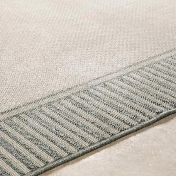 Artistic Weavers Hampshire Solid Border Outdoor Area Rug 73 Square Taupe37 x 57 Green