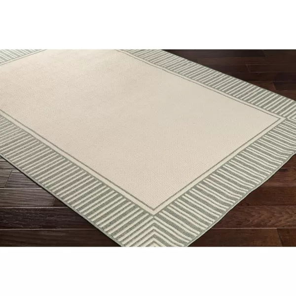 Artistic Weavers Hampshire Solid Border Outdoor Area Rug 73 Square Taupe37 x 57 Green