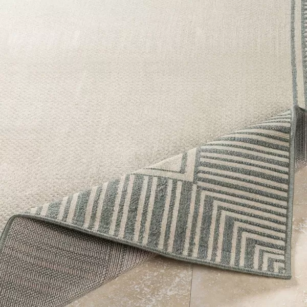 Artistic Weavers Hampshire Solid Border Outdoor Area Rug 73 Square Taupe37 x 57 Green