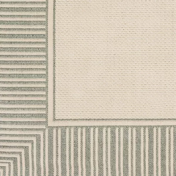 Artistic Weavers Hampshire Solid Border Outdoor Area Rug 73 Square Taupe37 x 57 Green