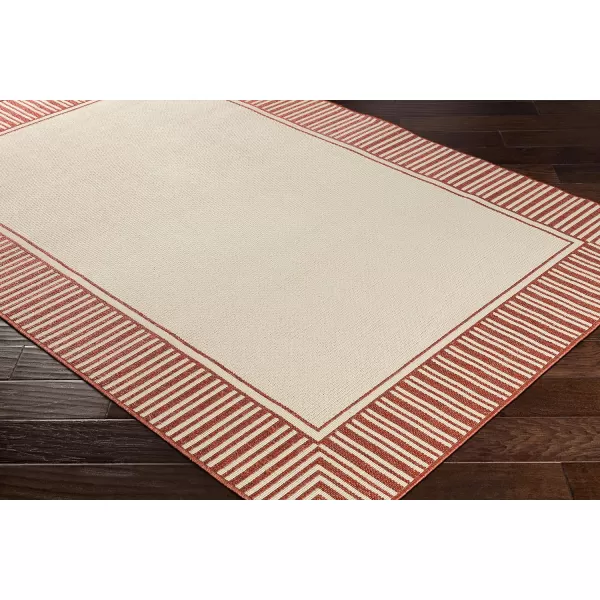 Artistic Weavers Hampshire Solid Border Outdoor Area Rug 73 Square Taupe37 x 57 Orange