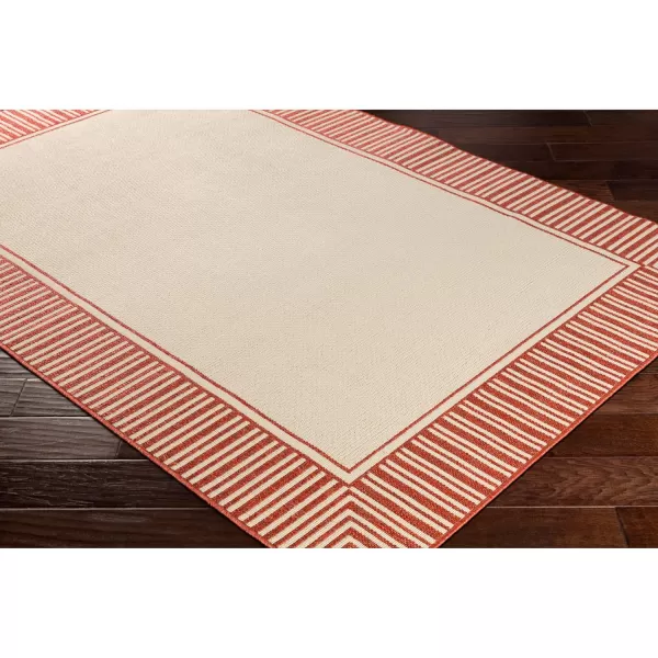 Artistic Weavers Hampshire Solid Border Outdoor Area Rug 73 Square Taupe37 x 57 Orange