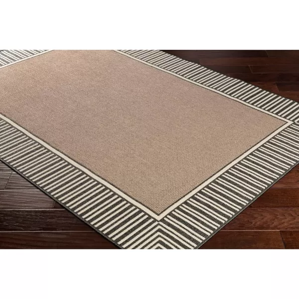 Artistic Weavers Hampshire Solid Border Outdoor Area Rug 73 Square Taupe53 Round Black