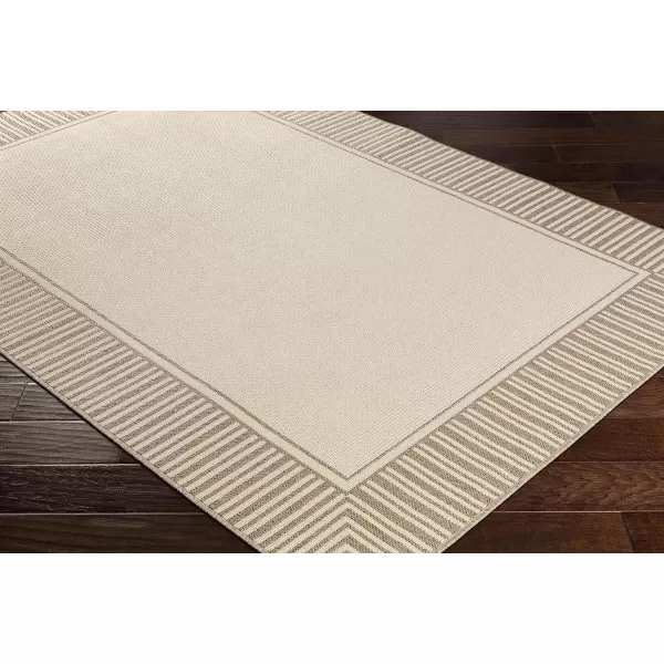 Artistic Weavers Hampshire Solid Border Outdoor Area Rug 73 Square Taupe53 Round Brown