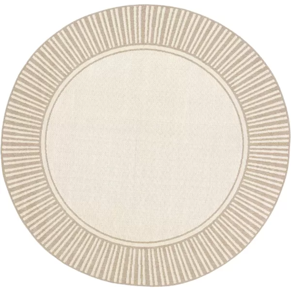 Artistic Weavers Hampshire Solid Border Outdoor Area Rug 73 Square Taupe53 Round Brown